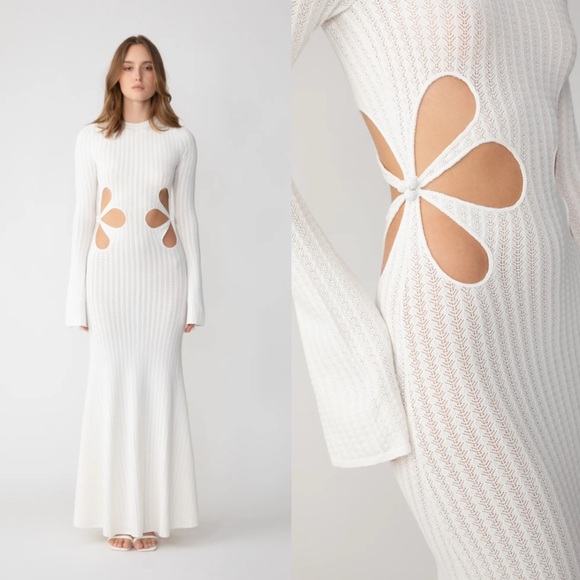Say Lee Destiny Knit Maxi Dress in Ivory Size US 4 NEW! New with tags! - Picture 2 of 14